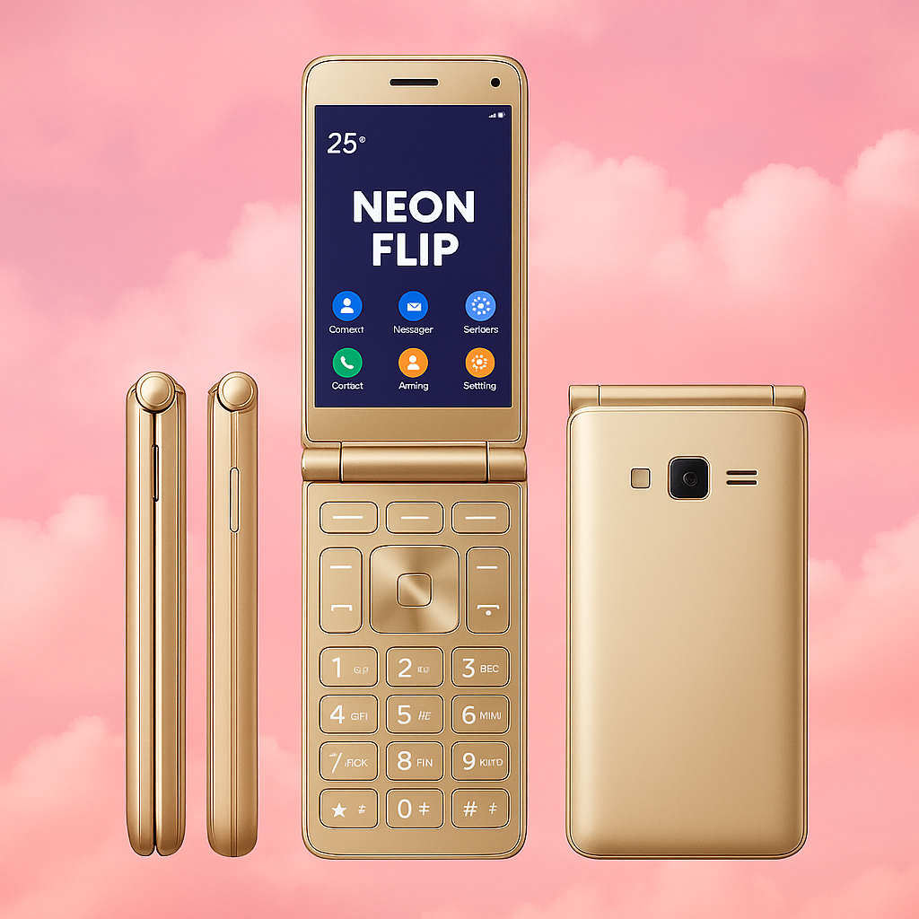 Neon Flip Phone